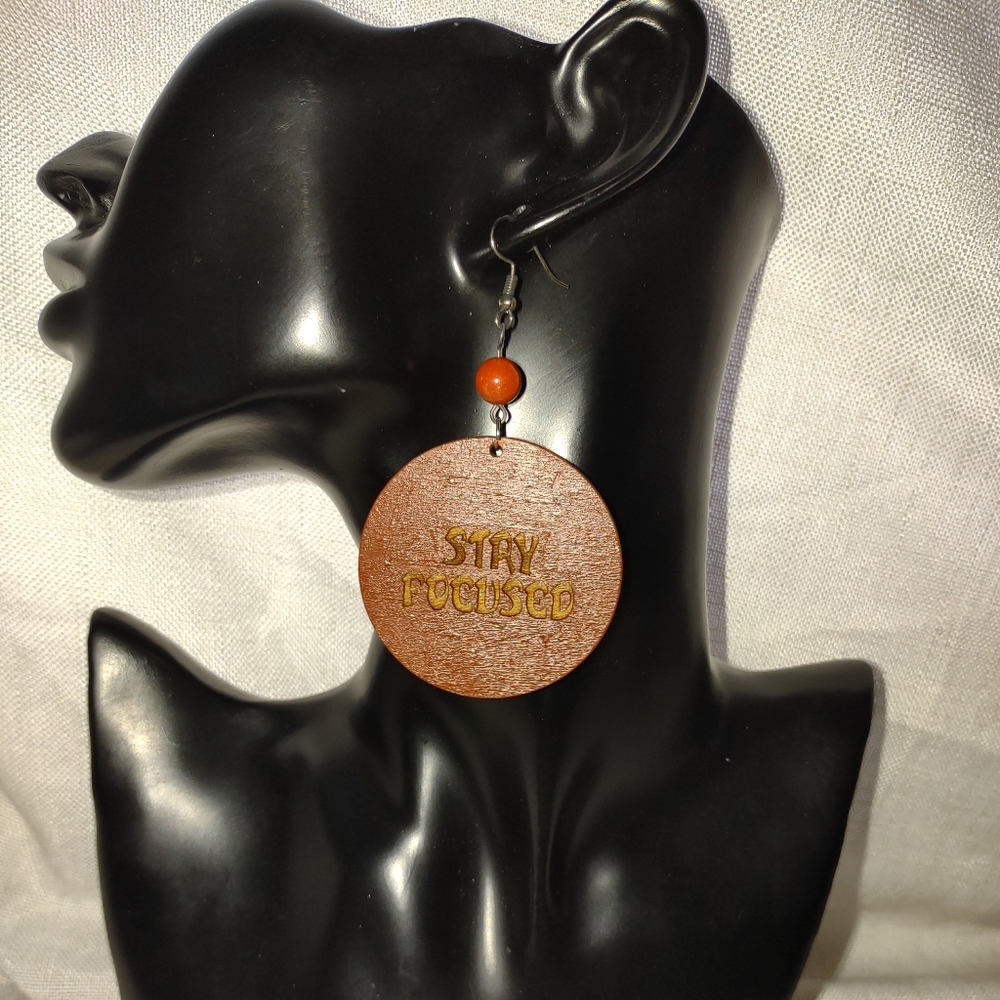 Wooden statement earrings